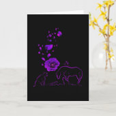 動物たちも 紫色のポピー記念品として奉仕した カード (黄色い花)