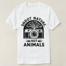 動物ではなく自然を撮ろう カメラデザイン Tシャツ