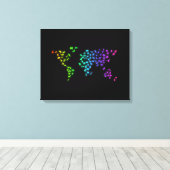 動物で作られた世界地図 キャンバスプリント (インサイチュ (ウッドフロア))