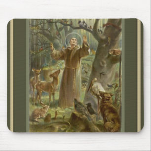 動物とのAssisiのSt Francis マウスパッド