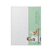 動物とビジネス情報を持つ獣医の女性 ノートパッド (回転)