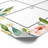 動物とピンクのバラの予想出産日カレンダー ポスター (角)