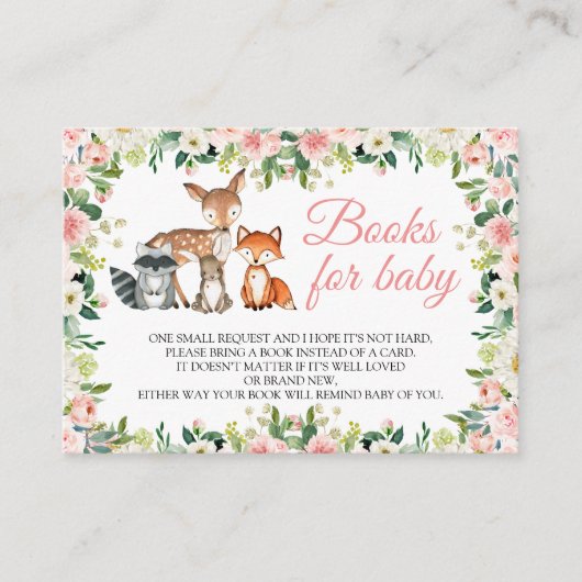 動物とピンクのバラの本ベビーエンクロージャカード エンクロージャーカード (正面)