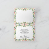 動物とピンクローズベビーシャワーサンキューカード サンキューカード (内部)