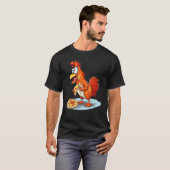 動物とファストフード ピザ チキン Tシャツ (正面フル)