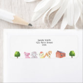 動物とファーム – 差出人住所ラベル ラベル (インサイチュ)