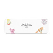 動物とファーム – 差出人住所ラベル ラベル (正面)