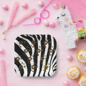 動物とフローラデザイン ペーパープレート (パーティー)