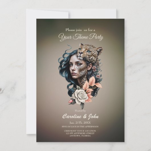 動物と人間の間の魅力的な相互作用 招待状 (正面)