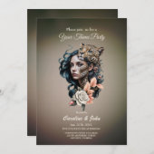 動物と人間の間の魅力的な相互作用 招待状 (正面/裏面)