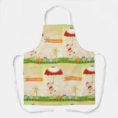 動物と傘を使った赤ちゃんシャワー列車 エプロン (正面)