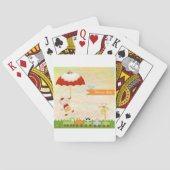 動物と傘を使った赤ちゃんシャワー列車 トランプ (裏面)