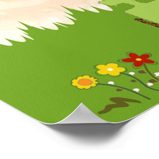 動物と傘を使った赤ちゃんシャワー列車 ポスター (角)