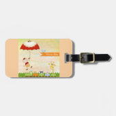 動物と傘を使った赤ちゃんシャワー列車 ラゲッジタグ (正面横)