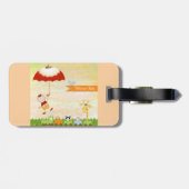 動物と傘を使った赤ちゃんシャワー列車 ラゲッジタグ (裏面横)