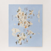 動物と共に描く世界地図 ジグソーパズル (縦)