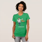 動物と女性獣医のイラストとテキスト Tシャツ (正面フル)
