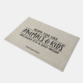 動物と子供が好きでいることを願う ドアマット (アングル)