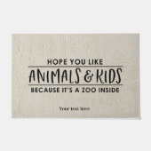 動物と子供が好きでいることを願う ドアマット (正面)