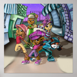 動物と帽子 ポスター