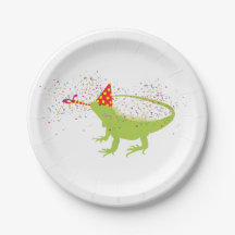 動物と提携するイグアナトカゲのパーティー