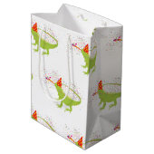 動物と提携するイグアナトカゲのパーティー ミディアムペーパーバッグ (裏面アングル)