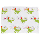 動物と提携するイグアナトカゲのパーティー ラージペーパーバッグ (正面)