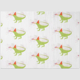 動物と提携するイグアナトカゲのパーティー 薄葉紙
