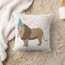 動物と提携するライオンのパーティー クッション