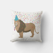 動物と提携するライオンのパーティー クッション (正面)