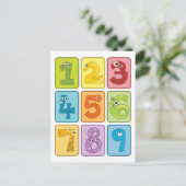 動物と数 ポストカード (スタンド正面)