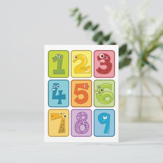 動物と数 ポストカード (スタンド正面)