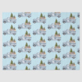動物と松の木を持つクリスマストラック 薄葉紙 (正面)