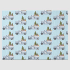 動物と松の木を持つクリスマストラック 薄葉紙