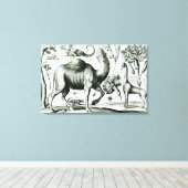 動物と花の勉強，彫刻 キャンバスプリント (インサイチュ (ウッドフロア))