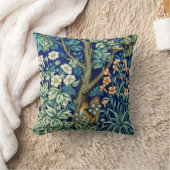 動物と花、森、ウィリアム・モリス クッション (ブランケット)