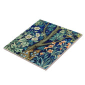 動物と花、森、ウィリアム・モリス タイル (側面)