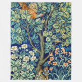 動物と花、森、ウィリアム・モリス フリースブランケット (正面)