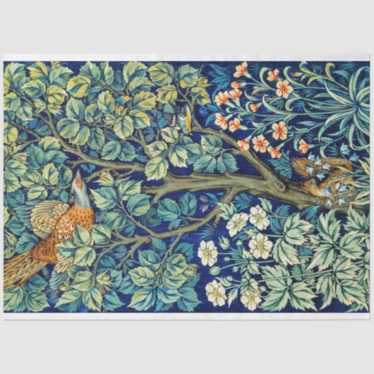 動物と花、森、ウィリアム・モリス 薄葉紙 (正面)