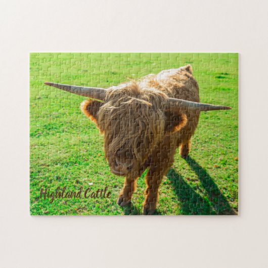 動物と農場の恋人のための高地牛の牛 ジグソーパズル (横)
