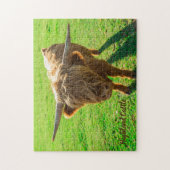 動物と農場の恋人のための高地牛の牛 ジグソーパズル (縦)