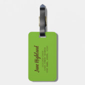 動物と農場の恋人のための高地牛の牛 ラゲッジタグ (裏面縦)