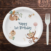 動物と野生の最初の誕生日紙プレート ペーパープレート