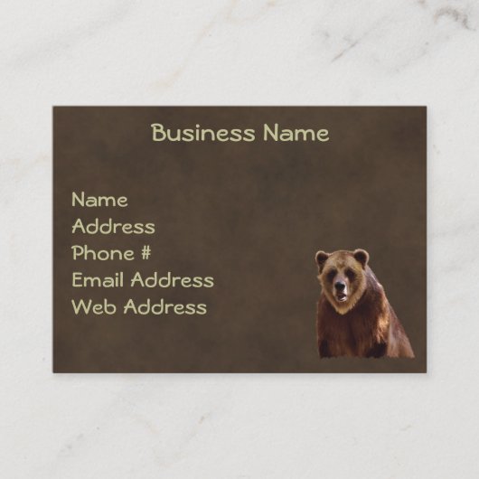 動物と野生動物の支援者のためのクマのデザイン 名刺 (正面)