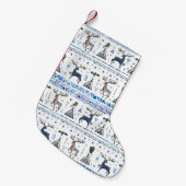 動物とdrを伴う部族民族のシームレスなパターン スモールクリスマスストッキング (正面 (吊り時))