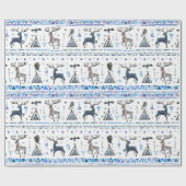 動物とdrを伴う部族民族のシームレスなパターン ラッピングペーパー (フラット)