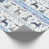 動物とdrを伴う部族民族のシームレスなパターン ラッピングペーパー (角)