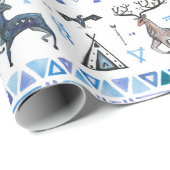 動物とdrを伴う部族民族のシームレスなパターン ラッピングペーパー (ロールコーナー)