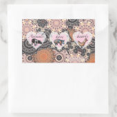 動物にはハートがある 長方形シール (バッグ)