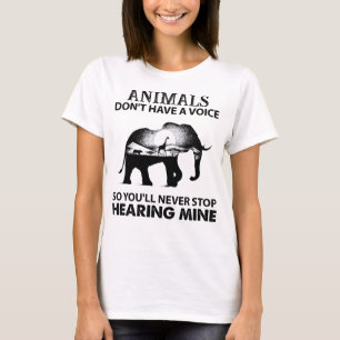 動物には声がないので動物の保存 Tシャツ